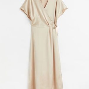 Satin Wrap-Front Dress